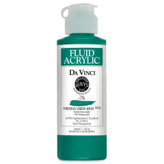 Da Vinci Fluid Acrylics - Viridian Green Hue, 4 oz bottle