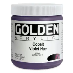 Golden Heavy Body Artist Acrylics - Cobalt Violet Historic Hue, 8 oz Jar