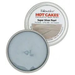 Enkaustikos Hot Cakes Encaustic Paint - Super Silver Pearl, 45 ml tin