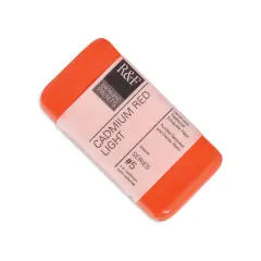 R&F Encaustic Paint Block - Cadmium Red Light, 40 ml block