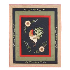 Harvest Rooster Quilted French Country Theme Accent Throw Blanket 50" x 60"