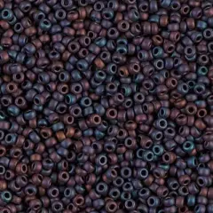 Miyuki 11 Round Seed Bead, 11-2016, Matte Metallic Dark Plum Iris, 13 grams