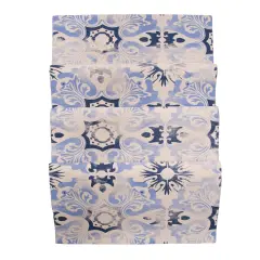 Blue Tile Kitchen Table Runner 13" x 72"