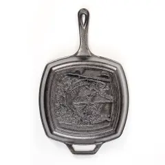 Lodge L8SGPWLFI Wildlife Series Trout Pre Seasoned 10.5 in Square Grill Pan