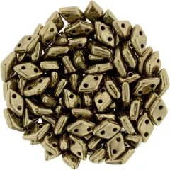 CzechMates Diamond 6.5 x 4mm Czech Glass Two Hole Bead, Bronze
