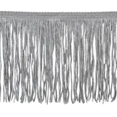 Belagio Chainette Fringe, 4" Wide, 10-Yard Bolt, Silver