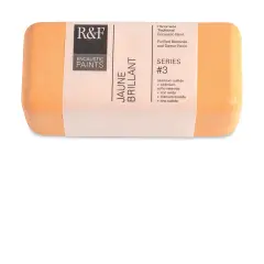 R&F Encaustic Paint Block - Jaune Brilliant, 104 ml block