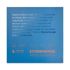 Legion Stonehenge Aqua Watercolor Block - Cold Press, 7" x 7", 140 lb, 15 Sheets