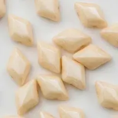Mini GemDuo 2-Hole Diamond Shaped Bead, Chalk Beige Lumi, 7.5 grams