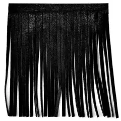 Belagio Faux Leather Fringe Trim, 4" Wide, 25-Yard Bolt, Black