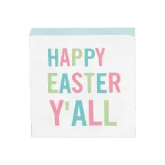 4.75" Spring "Happy Easter Y'All" Decorative Wood Single Centerpiece Block
