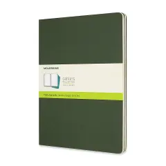Moleskine Cahier Journals - 9-3/4" x 7-1/2", Blank, Myrtle Green, Pkg of 3