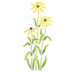 Black-Eyed Susans Flower Wall Stencil | 757 by Designer Stencils | Reusable