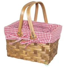 Vintiquewise Rectangular Basket Lined with Gingham Lining, Small (36)