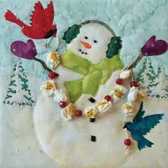 McKenna Ryan Snow BudsArt Print Panel It's Snowing 8x8 Cotton Fabric BOD02P