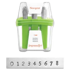 ImpressArt Letter and Number Stamp Set - Newsprint, Numbers, Set of 9