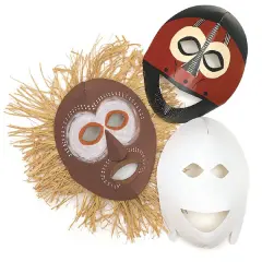 Roylco African Masks - Blank Masks, 11" x 15", Pkg of 20