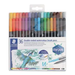 Staedtler Double-Ended Watercolor Brush Pens - Assorted, Set of 36