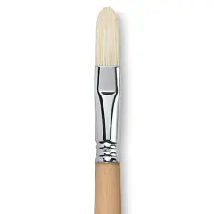 Escoda Clasico Chungking White Bristle Brush - Filbert, Long Handle, Size 16