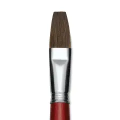 Escoda Bravo Light Ox Hair Brush - Flat, Long Handle, Size 22