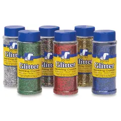 Spectra Sparkling Crystals Glitter - 4 oz, Set of 6 Jars, Assorted Colors