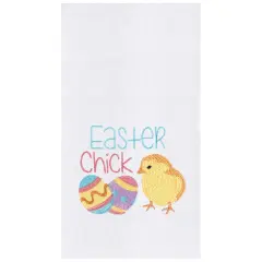 "Easter Chick" w/ Spring Eggs Flour Sack Embroidered Flour Sack Kitchen Dishtowel