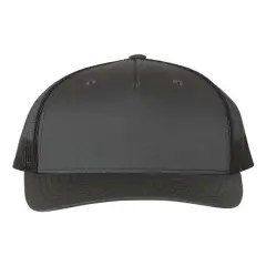 Richardson&reg; Five Panel Trucker Cap Charcoal/ Black