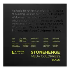 Legion Stonehenge Aqua Black Watercolor Paper Pad - 7" x 7", Cold Press, 15 Sheets