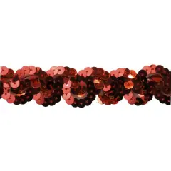 Belagio Sequin Trim, 1" Wide, Serpentine Design, 10-Yard Bolt, Red