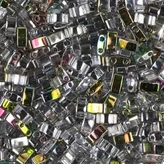 Miyuki Half Tila Bead, HTL-4552, Crystal/Vitrail (VL)