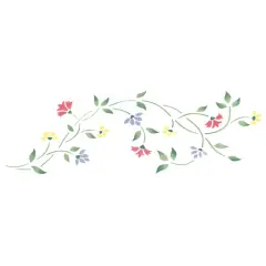 Small Floral Wall Stencil Border | 3482 by Designer Stencils | Floral Stencils | Reusable Art Craft Stencils for Painting on Walls, Canvas, Wood | Reusable Plastic Paint Stencil for Home Makeover | Easy to Use & Clean Art Stencil