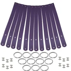 Blank Leather Keyrings 12 Pack &ndash; Pre-Cut Blanks with Hardware for Hot, Foil Stamping & Engraving Purple