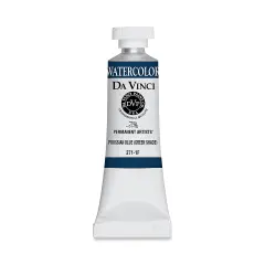 Da Vinci Artists' Permanent Watercolor - Prussian Blue (Green Shade), 15 ml tube