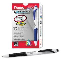 GlideWrite Ballpoint Pen with TechniFlo Ink, (1.0mm) Medium Line, Black
