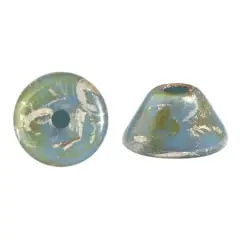 Konos Par Puca&reg; Czech glass bead, Frost Blue Lagoon New Picasso, 10 grams