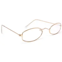 Old Man Costume Glasses - Gold Oval Granny Dress Up Eyeglasses - 1 Pair