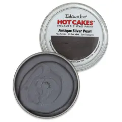 Enkaustikos Hot Cakes Encaustic Paint - Antique Silver Pearl, 45 ml tin