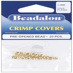 Beadalon Crimp Covers 4mm 20/Pkg-Gold