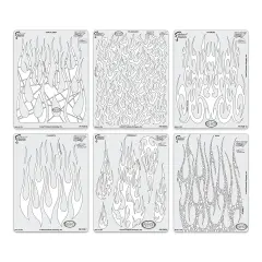 Iwata Artool Freehand Template - Set of 6, Flame-O-Rama 2