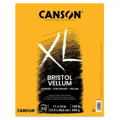 Canson XL Bristol - Pad, 11" x 14", Vellum, 25 Sheets, Tapbound