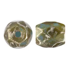 Baros Par Puca&reg; Czech glass bead, Frost Blue Lagoon New Picasso, 10 grams