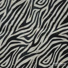 Belagio Cork Fabric, 18" x 15", Zebra Print, Black/White