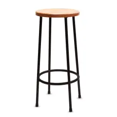 Richeson Lyptus and Steel Stool - 30"H, Round
