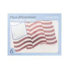 Craft Express American Flag Rhinestone Transfer &ndash; Hotfix Iron-On