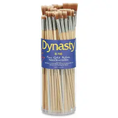 Dynasty Dupont Tynex Gold Nylon Acrylic Brush Canister - Assorted Brushes, Set of 60
