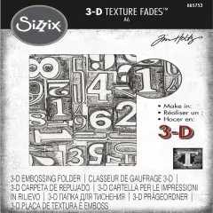 Sizzix 3D Texture Fades Embossing Folder By Tim Holtz-Numbered