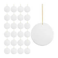Craft Express Sublimation Printing Ornament - Ceramic Round, 3", Pkg of 25