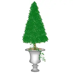 Tall Topiary with Cone Shape Wall Stencil | 2587 by Designer Stencils | Floral Stencils | Reusable Art Craft Stencils for Painting on Walls, Canvas, Wood | Reusable Plastic Paint Stencil for Home Makeover | Easy to Use & Clean Art Stencil