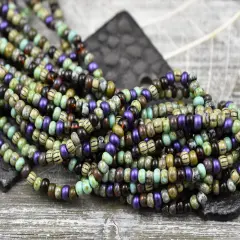 4/0 Aged Velvet Sunrise Picasso Seed Bead Mix (20" Strand)