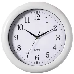 13.75 Inch Plastic Round Battery Operated Simple Modern Wall Clock - Office, ClassRoom, Livingroom, Dining Room, Bedroom and Kitchen Wall Decor